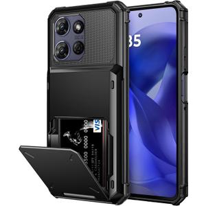 Vofolen for Moto G Power 2025/2026 Case Wallet with Card Holder Dual Layer Heavy Duty Shockproof Protective Hidden Flip 4-Card Slots Phone Cover for Motorola Moto G Power 5G 2025/2026 Women Men Black