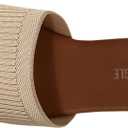 OYOANGLE Women's Single Band Square Open Toe Slide Sandals Summer Slip on Flat Sandals (7.5, Apricot)