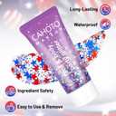 Flag Star Glitter Gel, Red White Blue Star for Face Body Hair