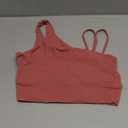 Womens' Sports Bra Longline Wirefree Padded with Medium Support (Small, Rose Red)