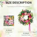 24 Inch Spring Summer Wreaths for Front Door, Summer Wreath with Luxury Dahlias, Peony, Tulips & Roses Floral Wreaths with Greenery Farmhouse Seasonal Spring Door Wreath for Indoor Outdoor Home Decor