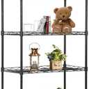 FDW 5 Tier 22L x 12W x 48H Pantry Shelves Adjustable Storage Rack Metal Shelf NSF Shelving Units for Kitchen Garage Small Places Commercial, Black, 221248