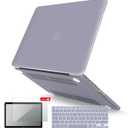 IBENZER Compatible with MacBook Pro 15 Inch Case 2015 2014 2013 2012 A1398, Hard Shell Case & Keyboard Cover & Screen Protector for Old Version Apple Mac Retina 15, Lavender Gray, R15LVGY+2