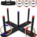 Ring Toss Game, Incl. 6 Double Beaded Rings & Carry Case Outdoor Lawn Games for Kids, Adults & Family, Backyard Camping Sports Activities, Best Party Gifts for Teens, Boys & Girls Ages 8-12+ Years Old