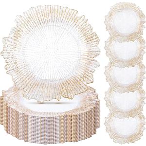 Rtteri 50 Pcs 13" Charger Plates for Wedding Reef Charger Bulk, Clear
