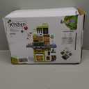 Letapapa Kids Play Kitchen Set, Kitchen Toys with Realistic Sound & Light, Cooking Stove, Sink, Play Food and Kitchen Accessories, Kitchen Playset Gifts for Toddlers Girls Boys (Green)