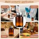 Teenyyou 4 Pcs Amber Glass Dispensing Bottles for Nail Polish Remover Amber Glass Distribution Bottles with Stainless Steel One Button Pump, Capacity of 4oz for Dispensing Glue Hand Sanitizer Toner