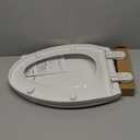 WSSROGY Toilet seat Elongated with Slow Close Hinges, Four Bumpers Never Loosen and Easily Remove, Two Sets of Parts, Plastic, White