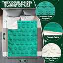 50x60 Inches Sherpa Christmas Blanket for Holiday Home Decor, Green Xmas Tree Jacquard Soft Flannel Fleece Throw Blanket for Bed Couch Sofa, Christmas Decor Gifts for Women Men Teen Family Friends