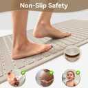 Non Slip Bathtub Mat and Shower Mat, Machine Washable Anti Slip Shower Mats for Inside Shower with Suction Cups & Drain Holes