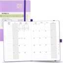 POPRUN Monthly Planner 2026-2027, Medium-6.25'' x 8.5'', 18-Month Calendar Book (Jan.26 - Jun.27), Calendar Planner with Monthly Tabs, Storage Pocket, Hardcover, 100 GSM Paper - Violet