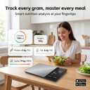 TFT Dual Display Smart Nutrition Scale with App, Tracks Calories, Fat, Carbs & Protein, 1g Precision, 5kg/11lb, 50 Foods 24 Nutrients, for Meal Prep, Keto & Healthy Diet