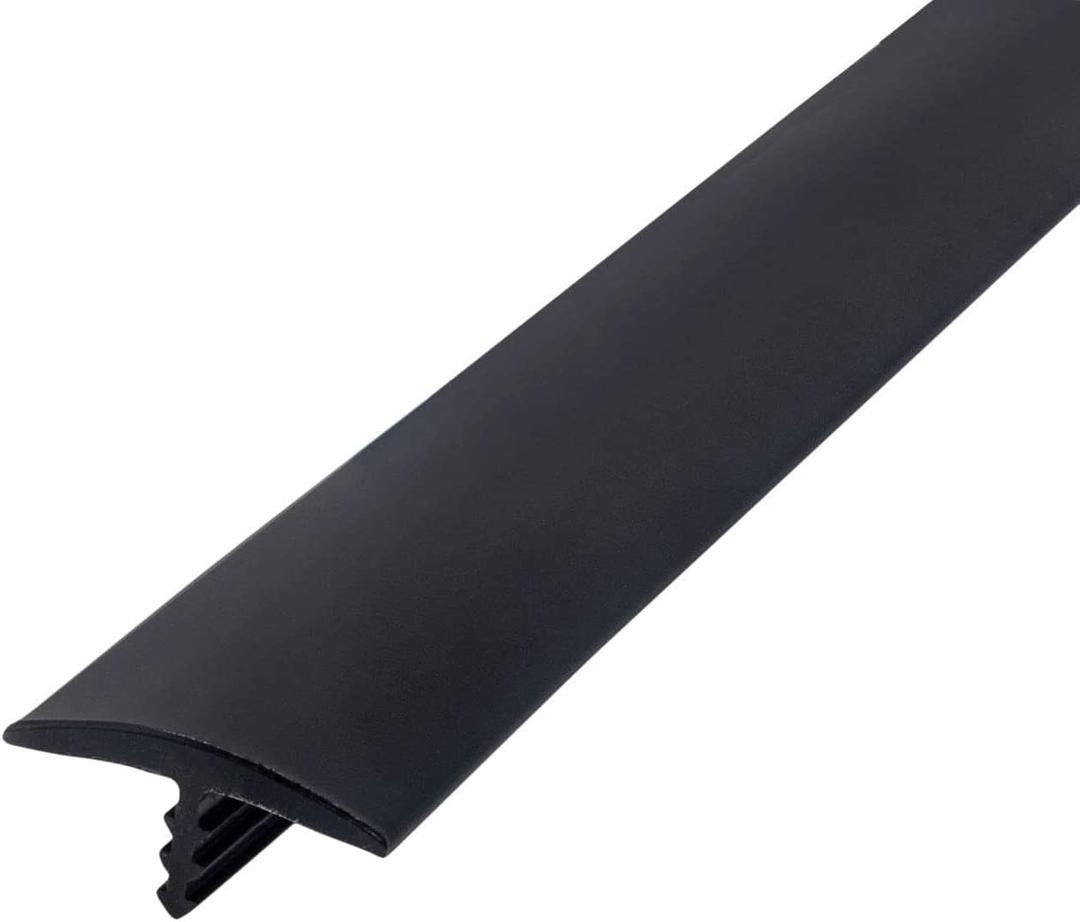 25 Ft Black 3/4" Plastic Center Barb Tee Moulding,Flexible Rubber T-Molding Trim,Edge Banding for Game/Arcade Machines,Counters, Shelves Plywood and Tables