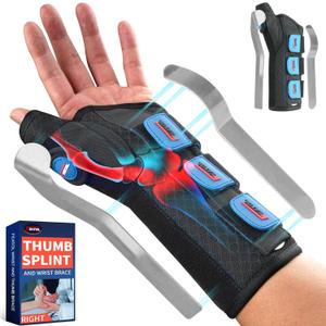 FEATOL Thumb Spica Splint Wrist Brace for De Quervain's & Carpal Tunnel
2 removable metal stays; for tendonitis, arthritis, trigger thumb; night & day support; for women & men; left hand, S/M