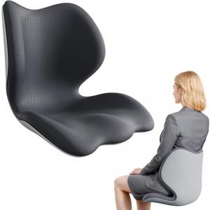 Civa Ergonomic Back Support Cushion for Office & Wheelchair, Posture Support for Long Sitting, Lumbar System & Extra-Thick Memory Foam for Sciatica Pain Relief (Max Hips 40", Waist 38")