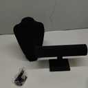 6 Pcs Velvet Jewelry Display Set- Velvet Necklace Bust Holder Mannequin Bust & T-Bar 2 T Shape Earring Stand 2 Velvet Ring Finger Jewelry Holder Bracelet Organizer for Jewelry Showcase