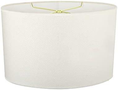 Aspen Creative 37021A Transitional Oval Hardback Shaped Spider Construction Lamp Shade in Off-White, 15 1/2" wide (9" + 15 1/2") x (9" +x 15 1/2") x 10"