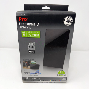 GE 34342 Pro Flat Panel HD Indoor TV Antenna 40-mile Range 4k Ultra 1080p Full