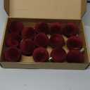 Brightown 14 Pcs Red Velvet Christmas Balls, 3.15 Inch Velvet Ornaments for Christmas Tree, Christma Tree Flocked Ornaments Balls for Family Holiday Wedding Party Xmas Hanging Decoration