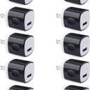 Wall Adapter 10 Pack,UorMe 1A 5V Single Port Charger Power USB Plug Charging Cube Block Box Compatible iPhone 14 13 12 SE 11, Galaxy S23 Ultra S22 S21 FE S10e S9 A13 A03s A71 A51 Note20 Google 8A 7A