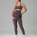 Colorfulkoala Womens Dreamlux Maternity Leggings Over The Belly 25" / 28" Inseam Soft Workout Activewear Yoga Pregnancy Pants (Brown, S)