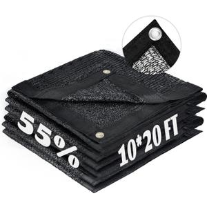 LOVE STORY 10x20FT 55% Black Shade Cloth Sun Shade Net with Grommets Sunblock Net Mesh Tarp for Garden,Plants Cover,Greenhouse and Patio