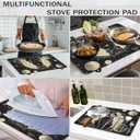 Electric Stove Top Cover,Black Cat Stove Cover for Glass Top Electric Stove,Astrology Heat Resistant Flat Top Stove Mat Countertop Protector, 28 x 20 Inch