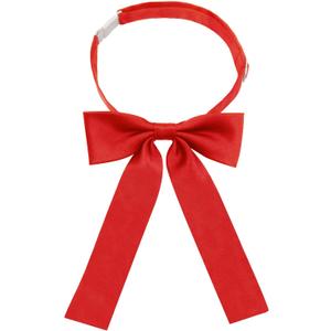 Mantieqingway Bow Ties for Women/Girls, Pre-tied Adjustable Bowties Solid Color Polyester Bow Tie for School Uniform Shirt (Red)