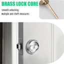 Pocket Door Lock with Key, Round Recessed Pocket Door Latch with Hidden Pull Ring, 2-3/8" Backset (1 Pack Silver)