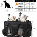 Cat Carrier for 2 Cats, Foldable Double Cat and Dog Carrier, Small to Medium Size, 2 Front Zippered Compartments,Two Pets Carrier for Outdoor Travel,Mulitple Cat Carrier (Black)