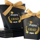 SLShePack 30 Pack Graduation Cap Gift Boxes with Ribbon,Graduation Decorations Class of Candy Box for Grad Party Favors Supplies