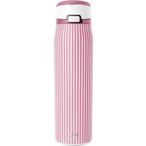 Simple Modern Mesa Loop Water Bottle with Covered Straw and Handle | 24oz Cup Holder Friendly Insulated Stainless Steel Bottles for Travel, Sports and School | Rose Stripes