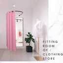 HIYOUGO Fitting Room Clothing Store, Simple Portable Dressing Room Wall-Mounted Changing Room with U Shaped Rod Privacy Screen for forboutique Retail Store Kiosk Shop (Size:80x85x200cm,Color:Pink)
