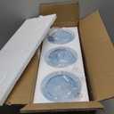 3 Pack Fixture Replacement Globe Shade, 6 Inch Diameter, E26 Base Blue Hammered Glass, Glass Globe Lampshade Cover for Pendant Chandelier Vanity Light No Hardware