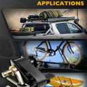 Ladder Rack Ratchet Straps with J-Hook (Pair), 1.4" Black Square Tube Mount, 1.5" Wide x 7.5' Long Black Retractable Ratchet Tie Down Strap Roof Rack, 500 lbs Load Heavy Duty, Cargo Buckle Lock Strap