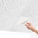 Ceiling Tiles, 3D Wall Panels Foam Peel and Stick, 16 Pcs Waterproof Ceiling Tiles Foam, Covered 21 Sq.Ft, Easy to Install for Ceilings and Wall Decor (13.8 x 13.8 inch)