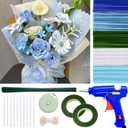 500 Pcs Pipe Cleaners for Crafts 5 Coloars Chenille Stems with Glue Guns & Tape Measure Perfect for DIY Projects, Holiday & Room Decorations, Arts and Crafts Activities (Blue, 12in x 8mm)
