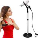 Hair Dryer Stand, 360 Degree Rotating Lazy Hair Dryer Stand Hand Free With Heavy Base, Hands-Free Blow Dryer Holder Countertop, Adjustable Height Hair Dryer Holder (BLACK)