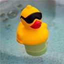 GAME Solar Light-Up Floating Pool Chlorine Dispenser Derby Duck Design, Adjustable Control Ring, Holds Up to 3 x 1 Chlorine Tablets, for Above-Ground & In-Ground Pools
