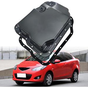 SHOWSEN 0440393 Transmission Oil Pan with Drain Plug and Gasket Compatible with 04-14 Mazda 2/3/5/6,00-11 Ford Focus,06-13 Fusion/Transit/Connect,06-09 Mercury Replacement FS50-21-51X