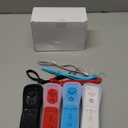 4 Packs Classic Remote Controller Compatible for Wii Wii U Console, Gamepad with Soft Silicone Sleeve and Wrist Strap (Black+White+Red+Blue)
