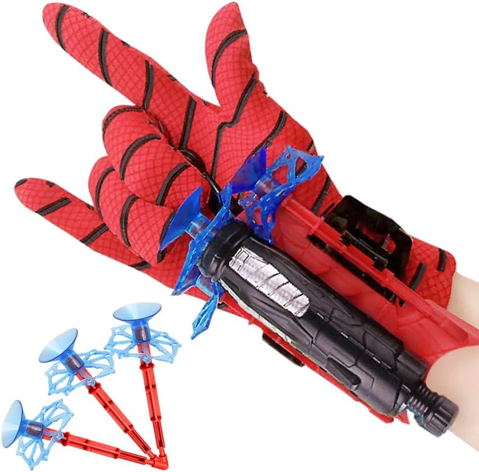 Xohny Spider Web Shooter, Superheroes Wrist Launcher Toy, Funny Children Educational Toys, Spider Gloves Man Cosplay Gift for Kids, Coloured