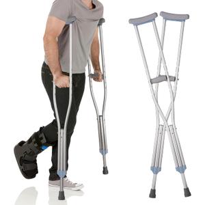 Adjustable Aluminum Crutches for Adults  Pair of Lightweight,Height Adjustable Crutches  Includes Padded Underarm Cushions,Hand Grips & Rubber Tips,Walking Aid for Kids,Adults & Seniors