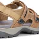 UBFEN Womens Hiking Walking Sandals - Arch Support Open Toe Adjustable Strap Sandals Comfortable Sport Outdoor Shoes (7, Brown)