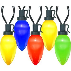 Solar Vintage Christmas String Lights Globe Outdoor Lights 50 LED with 8 Lighting Modes for Patio,Camping,Backyard and Party Decor Multicolor
