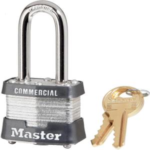 Master Lock 3KALF Outdoor Padlock with Key, 1 Pack,Silver