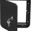 RV Access Door, RV Electrical Cord Trailer Power Cord Hatch Cable Cover Camper Hose Storage Door RV Compartment Door, Black Large Size with 2 Keys