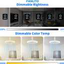 Light Socket Fan with Remote 12, Screw in Socket Fan Light with Dimmable Brightness and Color Temp, Socket Modern Flush Mount Low Profile Ceiling Fan for Bedroom, Small Living Room, Kitchen