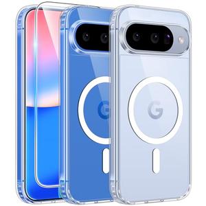 FNTCASE for Google Pixel 10 Case: Pixel 10 Pro Case Google 9/9 Pro Magnetic Clear Slim PhoneCase | Anti-Drop Shockproof Scratch Protective Thin Transparent Crystal Cell Phone Cover(Clear)