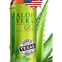 Seven Minerals Organic Aloe Vera Gel from freshly cut 100% Pure Aloe - Big 12oz - HighestQuality, Texas grown, Vegan, Unscented - For Face, Skin, Hair, Sunburn relief